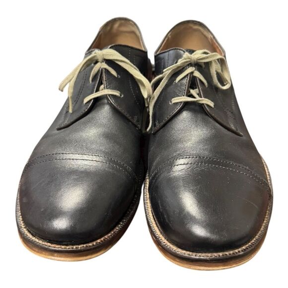 J&M 1850 Johnston & Murphy Black Leather Oxford Dress Shoes 12